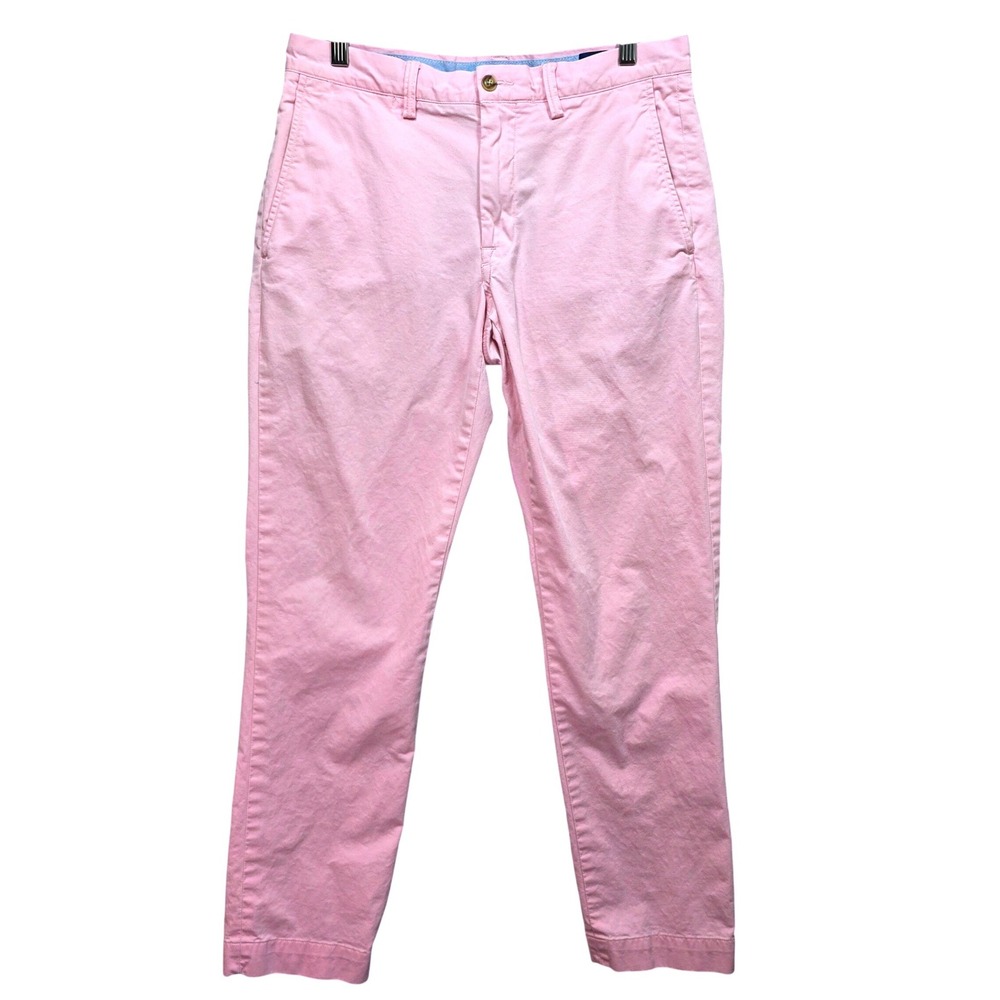 Polo Ralph Lauren Mens Pink Stretch Straight Fit Chino Pants 30/32